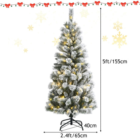 Illuminated Artificial Christmas tree with 140/200 LED lights-5FT