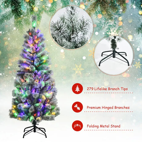 Illuminated Artificial Christmas tree with 140/200 LED lights-5FT