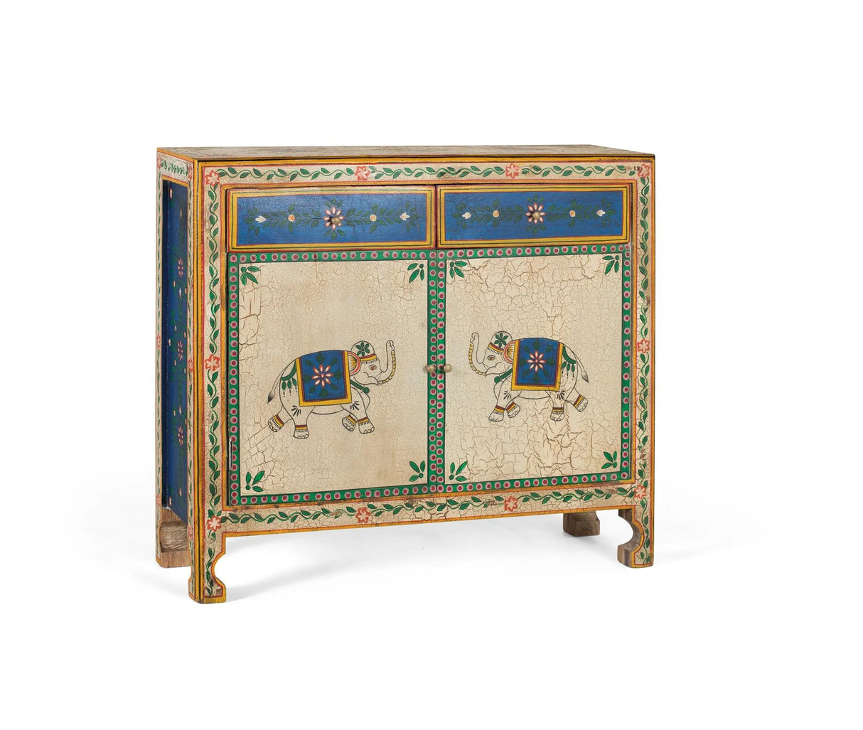 Giner and Colomer - Hand-Painted Mango Wood Sideboard With 2 Doors & 2 Drawers