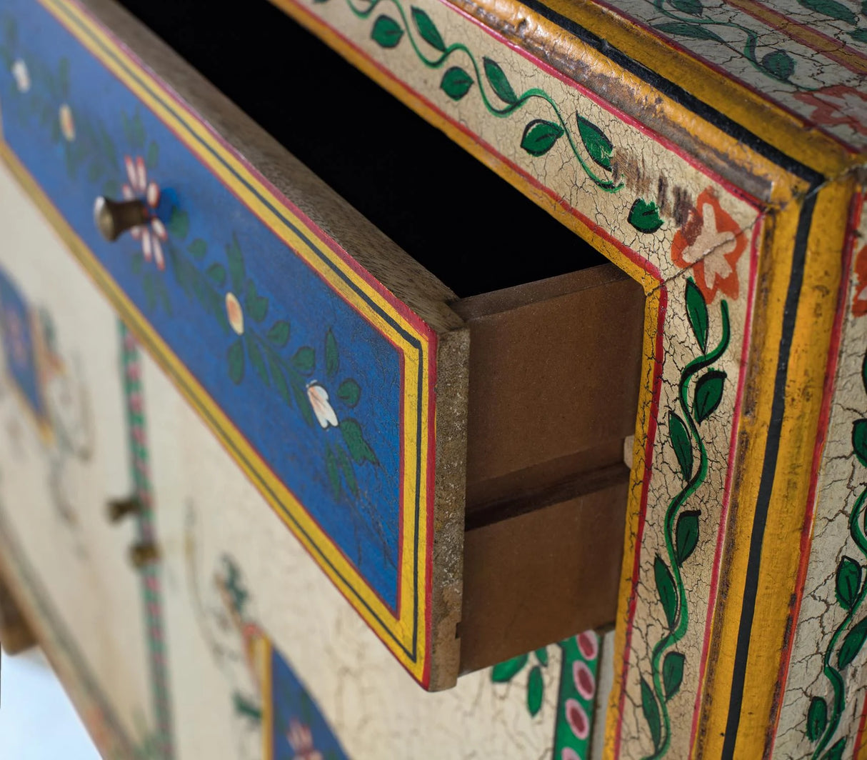 Giner and Colomer - Hand-Painted Mango Wood Sideboard With 2 Doors & 2 Drawers