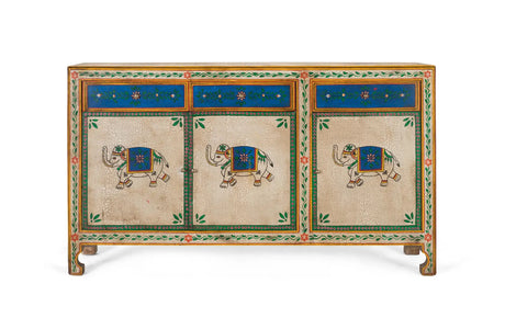 Giner and Colomer - Hand-Painted Mango Wood Sideboard With 3 Doors & 3 Drawers