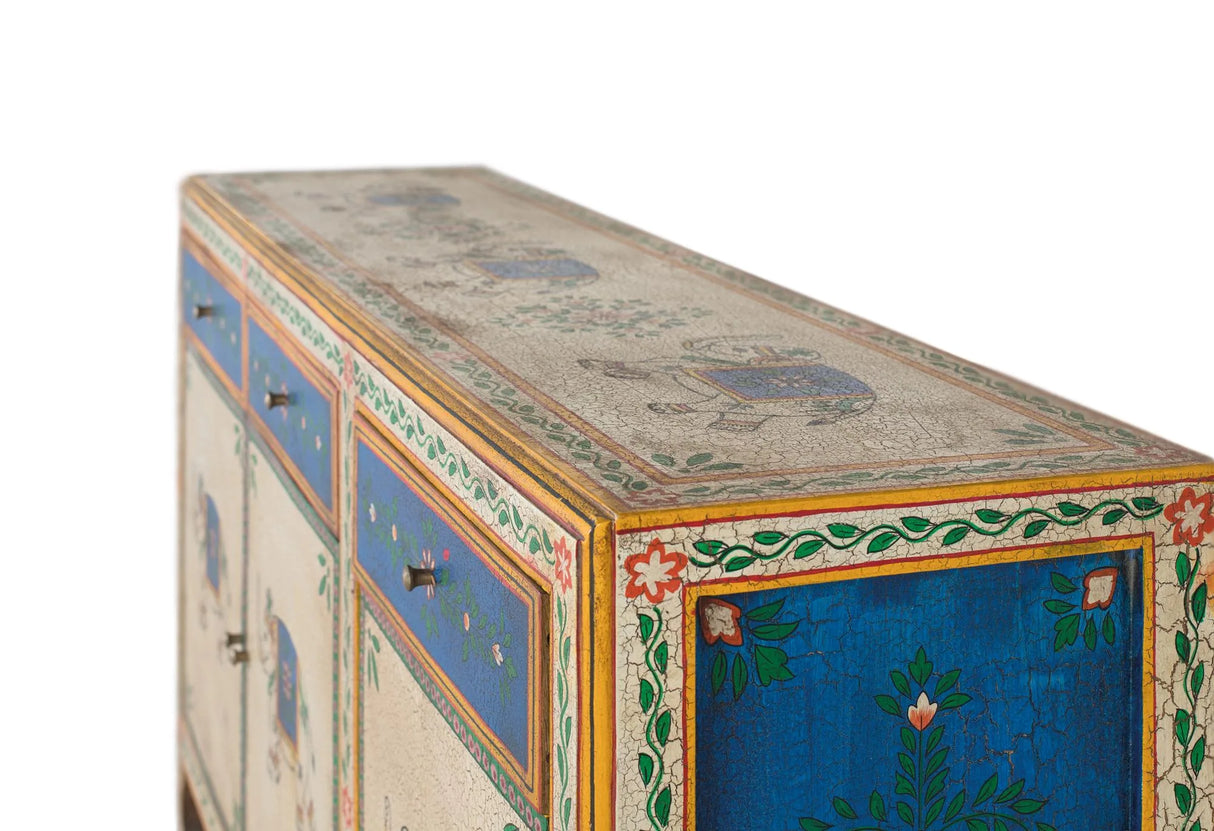 Giner and Colomer - Hand-Painted Mango Wood Sideboard With 3 Doors & 3 Drawers