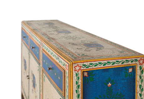 Giner and Colomer - Hand-Painted Mango Wood Sideboard With 3 Doors & 3 Drawers