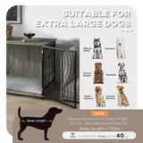 PawHut 46.46'' Dog Crate Furniture End Table w/ Plush Washable Cushion, Lockable Door, for Extra Large Dogs