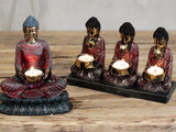 Antique Buddha - Three Devotees Candle Holder