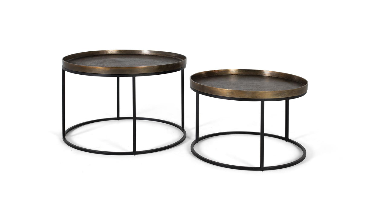 Giner and Colomer - Set Of 2 Coffee Tables With Iron Base & Aluminum Top (Bronze Finish)