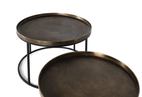 Giner and Colomer - Set Of 2 Coffee Tables With Iron Base & Aluminum Top (Bronze Finish)
