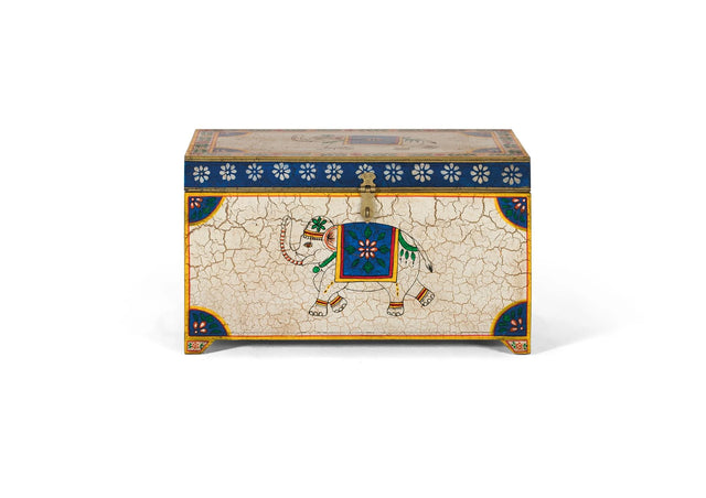 Giner and Colomer - Hand-Painted Mango Wood Chest With Top Opening