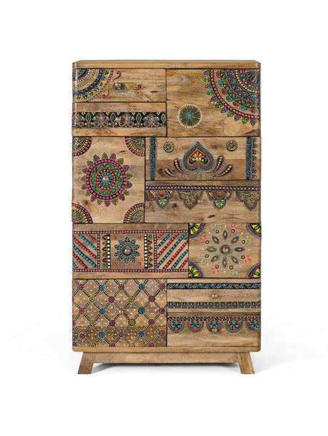 Giner and Colomer - Hand-Painted Mango Wood Chest Of Drawers With 11 Drawers
