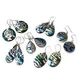 Shell & Silver Earrings - Flowers - Abalone