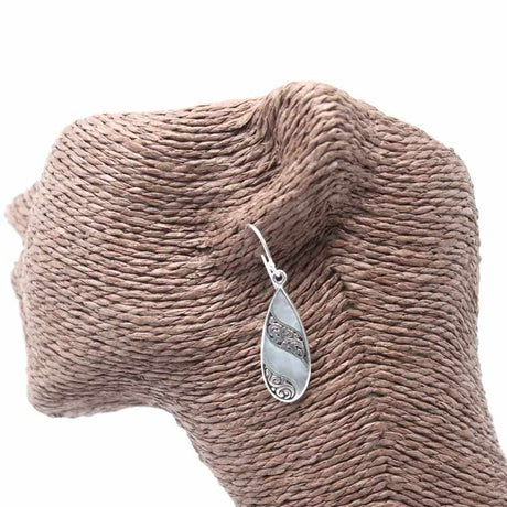 Shell & Silver Earrings - Teardrop- MOP