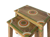 Giner and Colomer - Set Of 2 Hand-Painted Mango Wood Nesting Tables