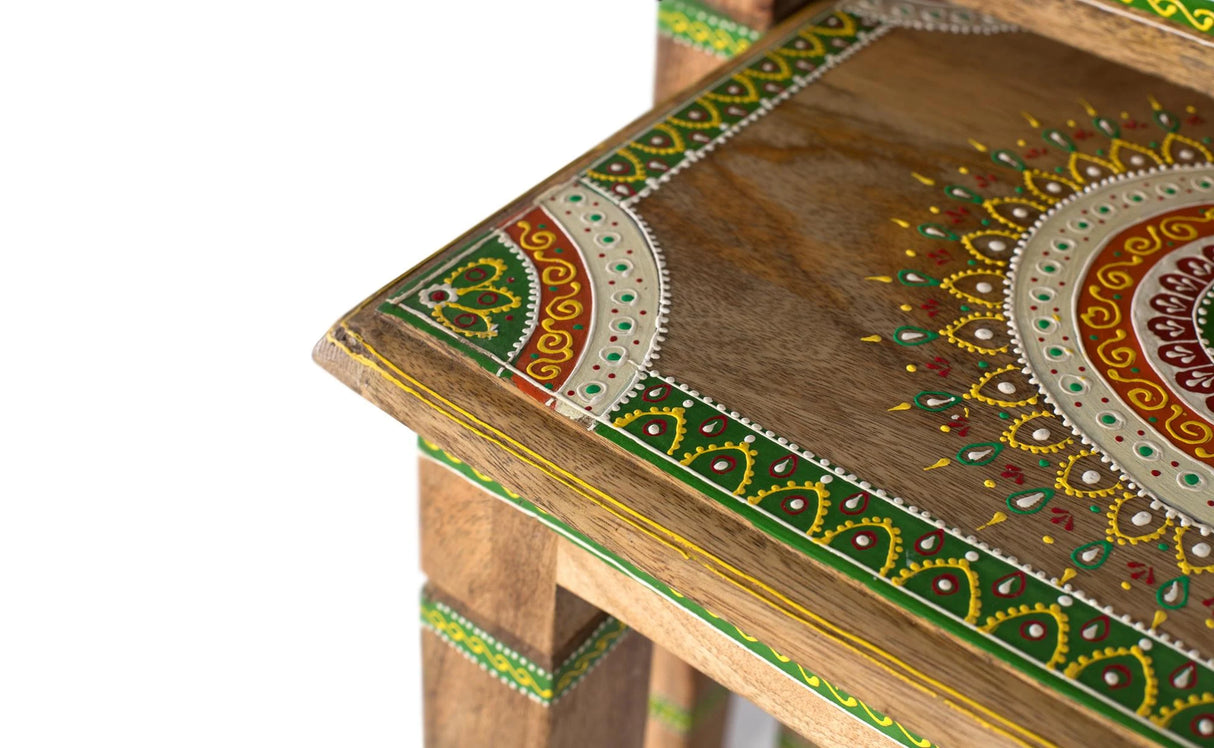 Giner and Colomer - Set Of 2 Hand-Painted Mango Wood Nesting Tables