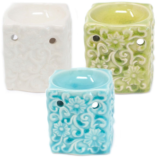 Classic Small Square Floral Oil Burners (aast)