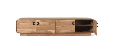 Giner and Colomer - 4-Door Acacia Wood TV Cabinet In Natural Finish