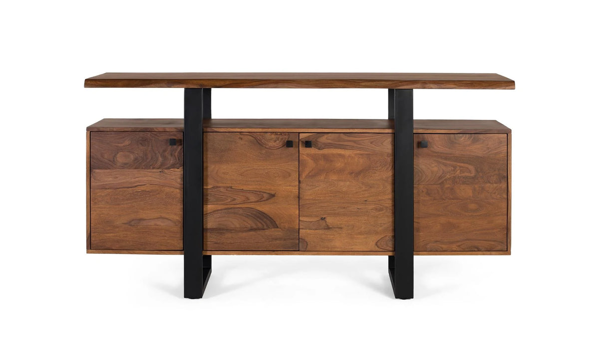 Giner and Colomer - Rosewood & Metal 4-Door Sideboard With Reclaimed Wood