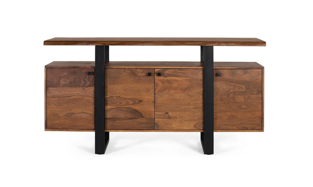 Giner and Colomer - Rosewood & Metal 4-Door Sideboard With Reclaimed Wood