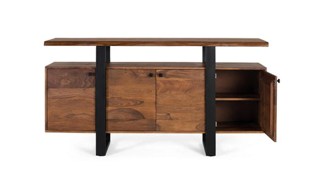 Giner and Colomer - Rosewood & Metal 4-Door Sideboard With Reclaimed Wood
