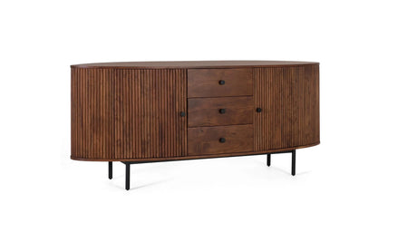 Giner and Colomer - Acacia Wood & Metal Sideboard With 2 Doors & 3 Drawers