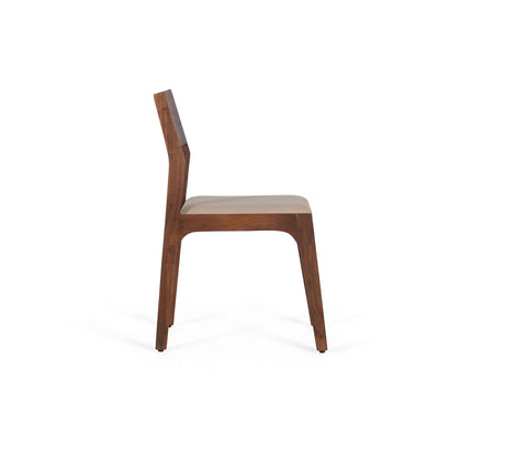 Giner and Colomer - Set Of 2 Acacia Wood Chairs With Fabric Upholstery