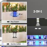 Outsunny 2-in-1 Electric Fly Zapper with UVA Light, Hanging Garden Lantern, Solar and USB-DC Rechargeable Insect Mosquito Bug Zapper, Fly Killer for Indoor and Outdoor Use, Black