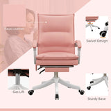 Vinsetto Vibration Massage Office Chair with Heat, Ergonomic Computer Desk Chairs, Faux Leather Desk Chair with Footrest, Armrest and Reclining Backrest, Pink