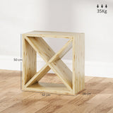 HOMCOM Set of 2 Wooden Wine Rack, X-Shaped Square Tabletop Storage Holder for 24 Bottle, Natural Wood