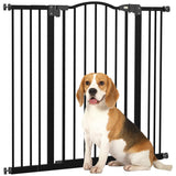 PawHut Pressure Fit Dog Stair Gate No Drilling Safety Gate Auto Close for Doorways, Hallways, 74-100cm Adjustable, 94cm Tall, Black