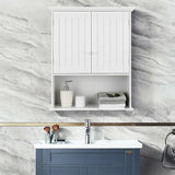 Multi-Purpose Wall Cabinet Storage with 2-Door for Bathroom White