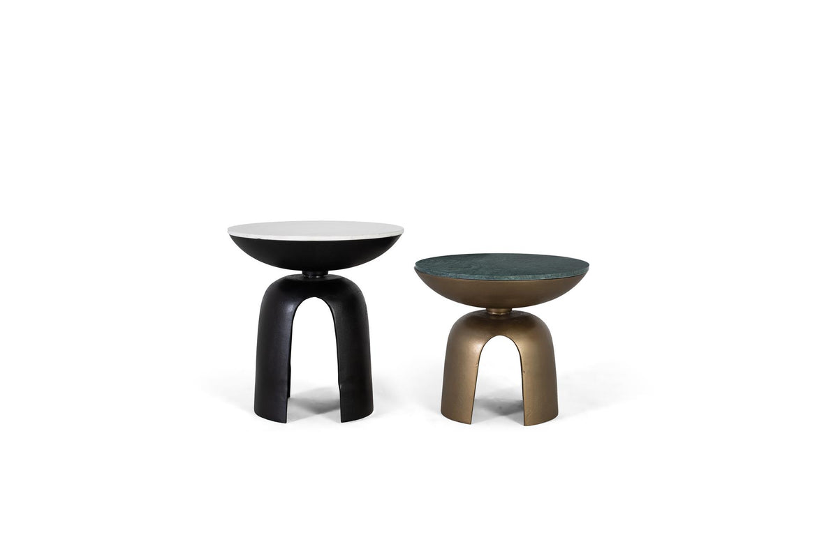 Giner and Colomer - Set Of 2 Tables With Aluminum & Marble Tops