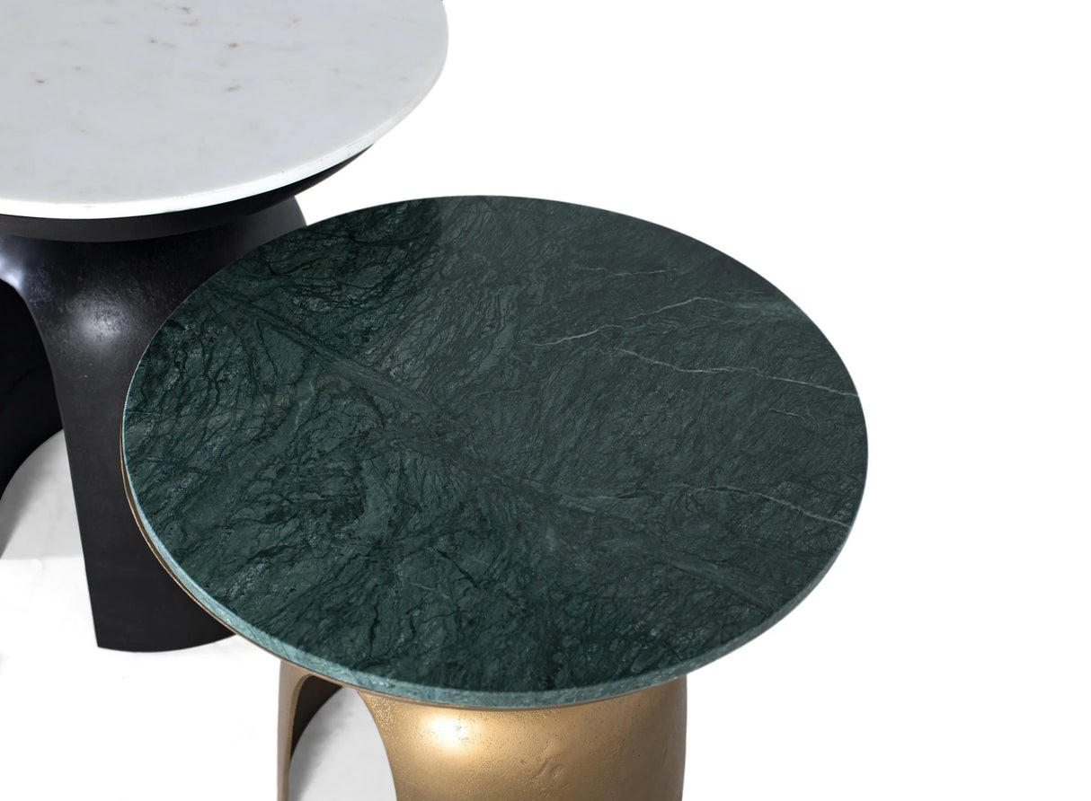 Giner and Colomer - Set Of 2 Tables With Aluminum & Marble Tops