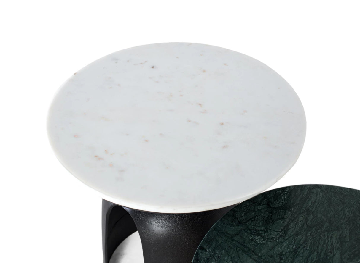 Giner and Colomer - Set Of 2 Tables With Aluminum & Marble Tops