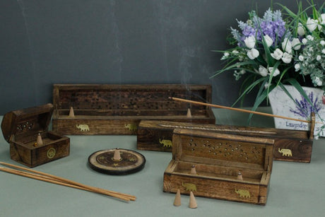 Mango Wood Incense Box - Assorted