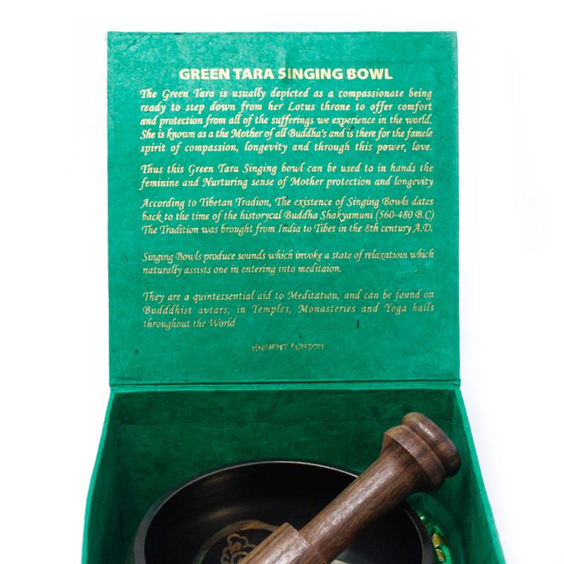 Green Tara Singing Bowl Set 10cm (min 380gm)