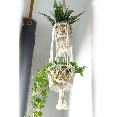 Macrame Pot Holder - Double Holder