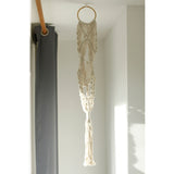 Macrame Pot Holder - Long With Ratten Hoop