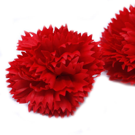 Craft Soap Flowers - Carnations - Red