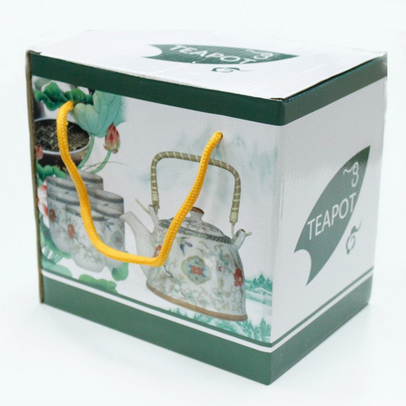 Herbal Teapot Set - Classic White