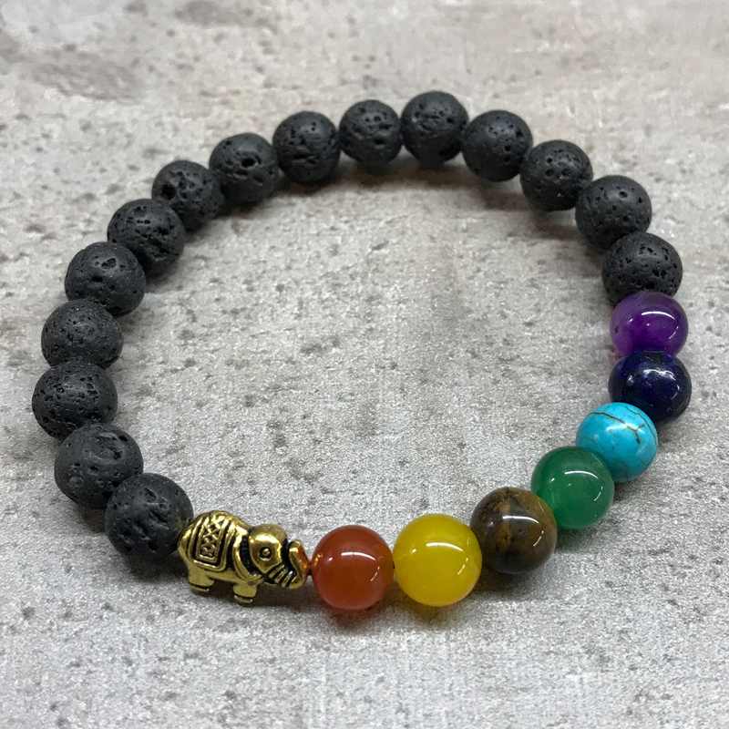 Lava Stone Bracelet - Elephant Chakra