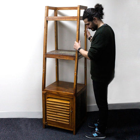 Recycled Teak-wood Open Shelf Display