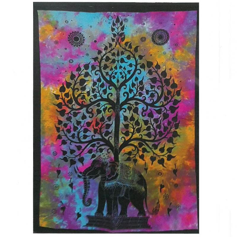 Cotton Wall Art - Elephant Tree