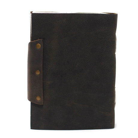 Leather Black Confessions with Lock Notebook (7x5")