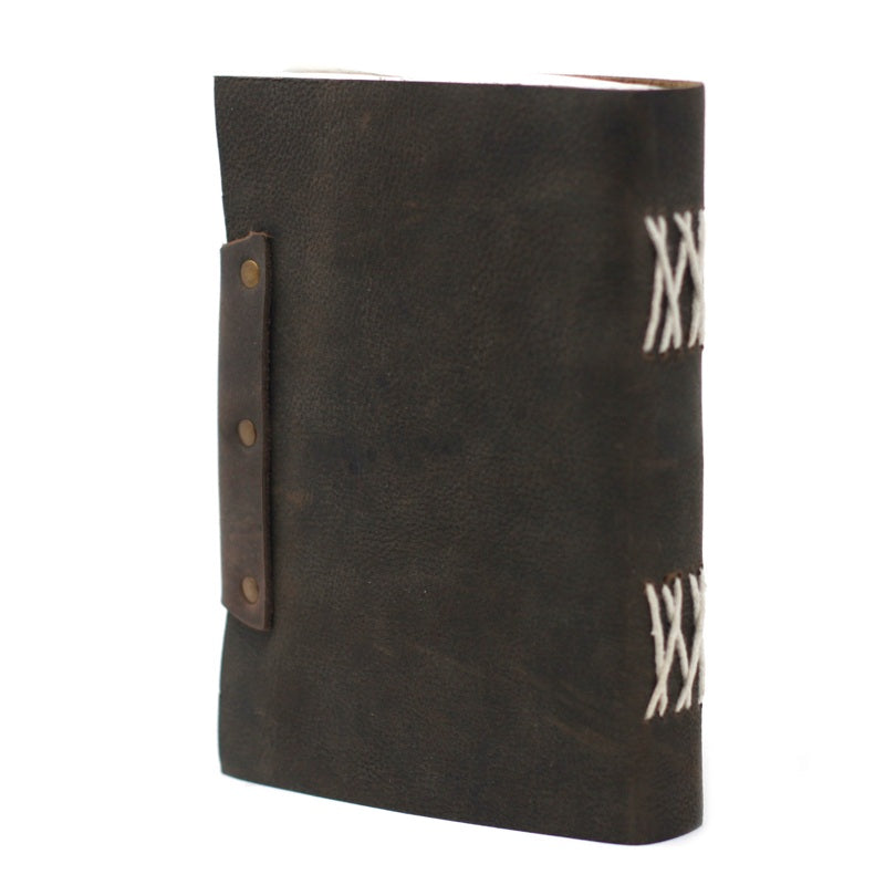 Leather Black Confessions with Lock Notebook (7x5")