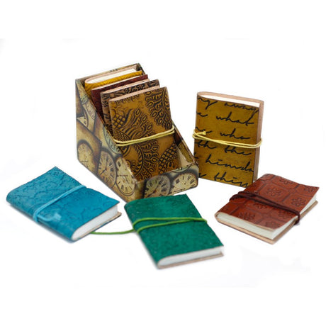 Mini Assorted Leather Notebook (4x3") - 1 piece