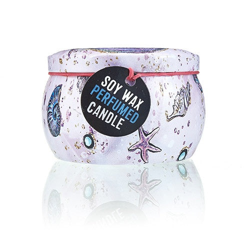 Art Tin Candle - Assorted Design - Sea life - Rasberry