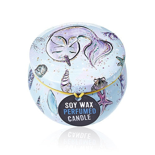 Art Tin Candle - Assorted Design - Sea life - Rasberry