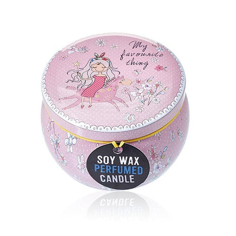 Art Tin Candle - Assorted Design - Friendly Messages - Parma Violet