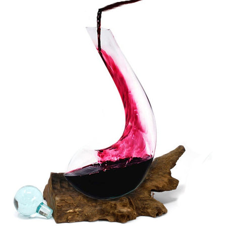 Molten Glass on Wood - Wine Decanter