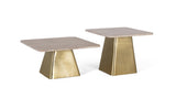 Giner and Colomer - Set Of 2 Marble & Metal Side Tables