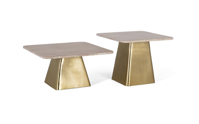 Giner and Colomer - Set Of 2 Marble & Metal Side Tables